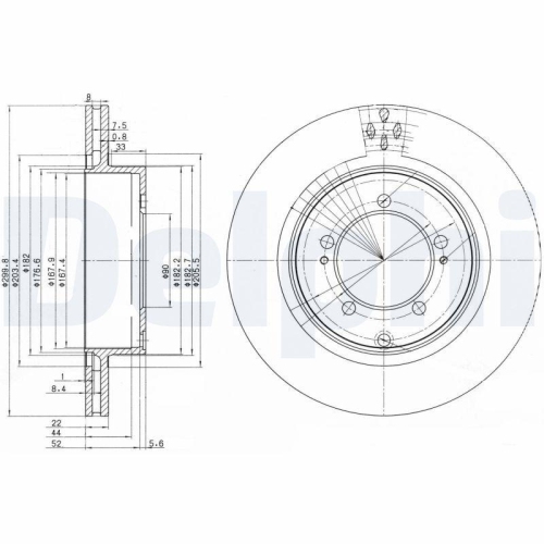 DELPHI Bremsscheibe BG3811