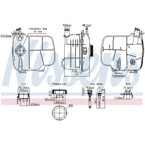 NISSENS Ausgleichsbehälter, Kühlmittel ** FIRST FIT ** 996305