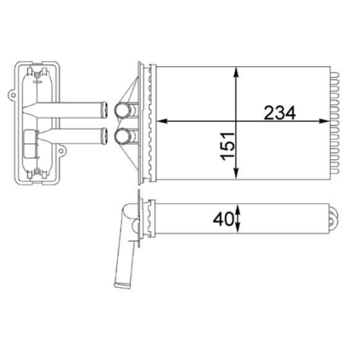 MAHLE W&auml;rmetauscher, Innenraumheizung BEHR AH 92 000S