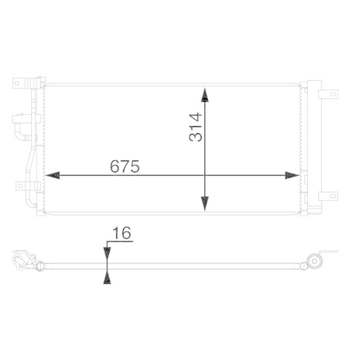 MAHLE Kondensator, Klimaanlage BEHR AC 66 000S