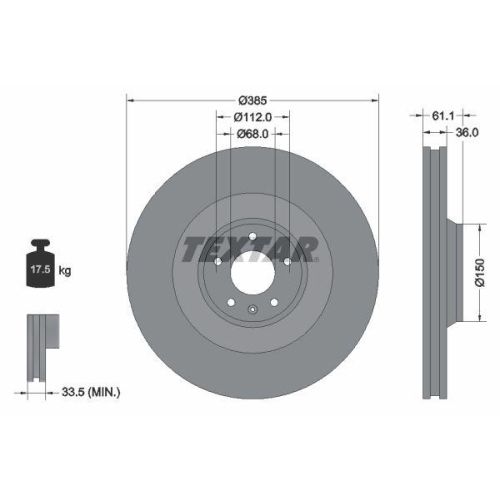 TEXTAR Bremsscheibe PRO 92151303