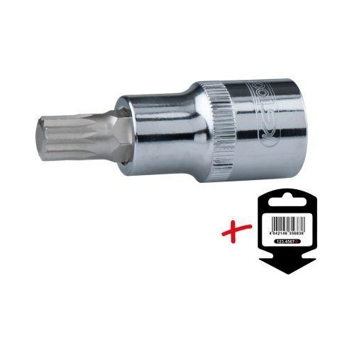 1/2 Zoll CHROMEplus Bit-Stecknuss XZN, M10 auf H&auml;nger KS TOOLS 918.1674-E