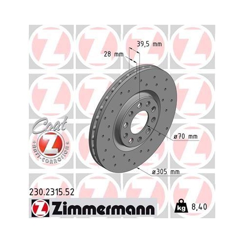 ZIMMERMANN Bremsscheibe SPORT Z 230.2315.52