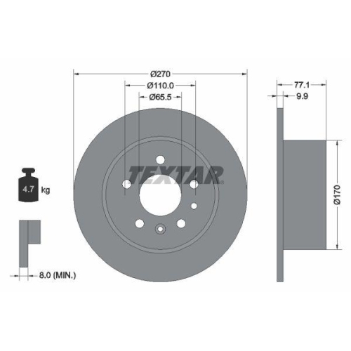 TEXTAR Bremsscheibe 92066300