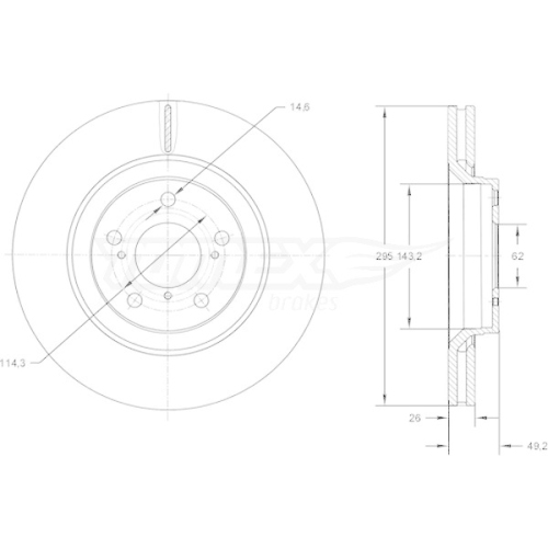 TOMEX Brakes Bremsscheibe TX 72-64
