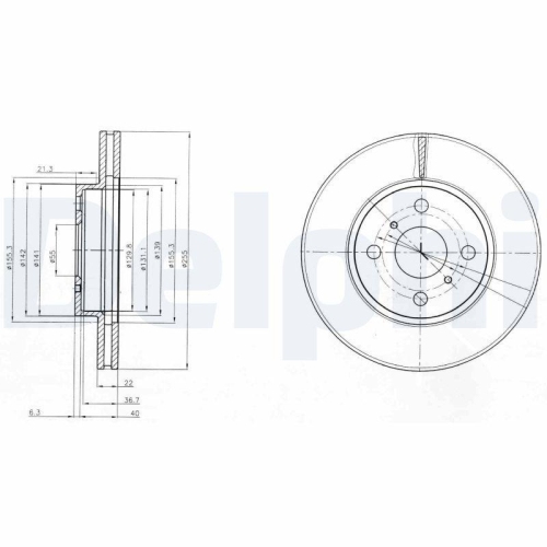 DELPHI Bremsscheibe BG4053