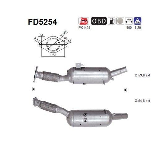 AS Ru&szlig;-/Partikelfilter, Abgasanlage FD5254