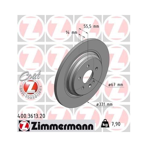 ZIMMERMANN Bremsscheibe COAT Z 400.3613.20