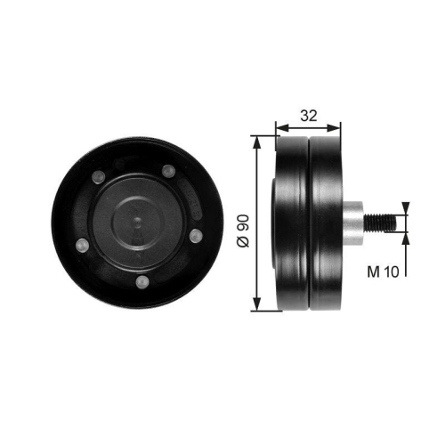 GATES Umlenk-/F&uuml;hrungsrolle, Keilrippenriemen FleetRunner&trade; T36187