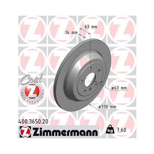 ZIMMERMANN Bremsscheibe COAT Z 400.3650.20
