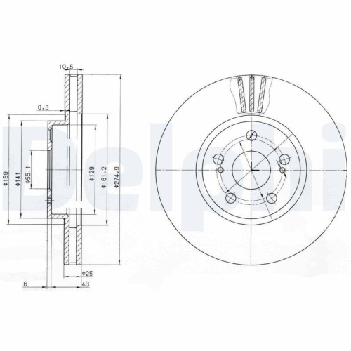 DELPHI Bremsscheibe BG3823