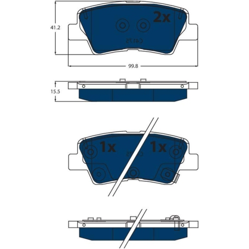 TRW Bremsbelagsatz, Scheibenbremse ELECTRIC BLUE GDB2531BTE
