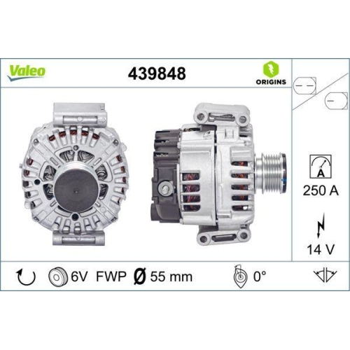 VALEO Generator VALEO ORIGINS NEW OE TECHNOLOGIE 439848