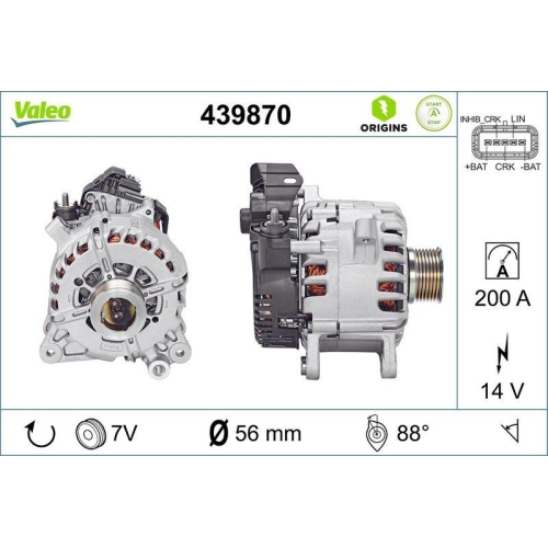 VALEO Startergenerator VALEO ORIGINS NEW STOP&START OE TECHNOLOGIE 439870
