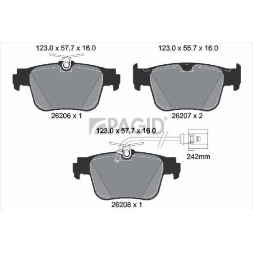 PAGID Bremsbelagsatz, Scheibenbremse T3188N