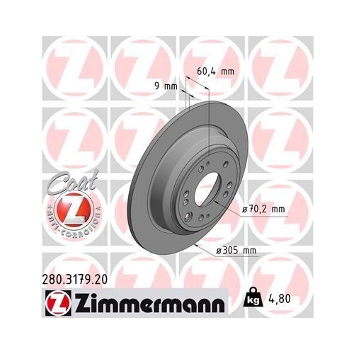 ZIMMERMANN Bremsscheibe COAT Z 280.3179.20