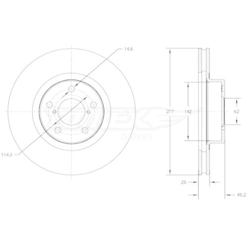 TOMEX Brakes Bremsscheibe TX 72-83