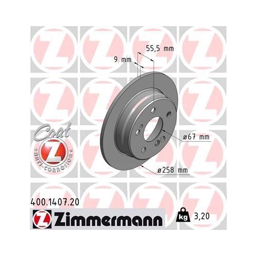 ZIMMERMANN Bremsscheibe COAT Z 400.1407.20