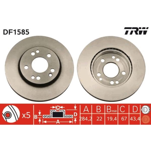 TRW Bremsscheibe DF1585