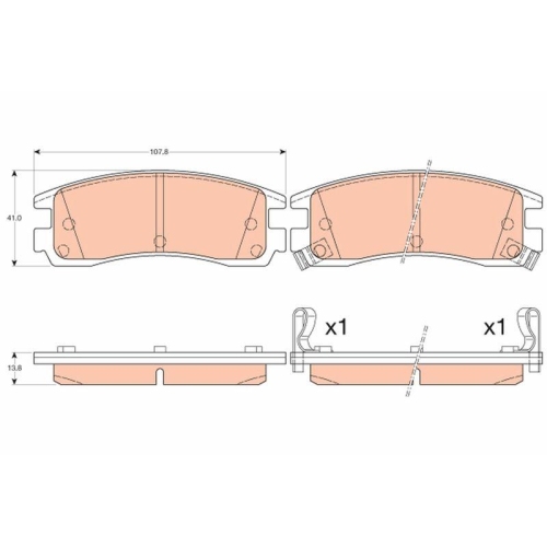 TRW Bremsbelagsatz, Scheibenbremse GDB4098