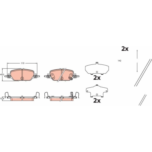 TRW Bremsbelagsatz, Scheibenbremse GDB2513