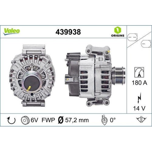 VALEO Generator VALEO ORIGINS NEW OE TECHNOLOGIE 439938