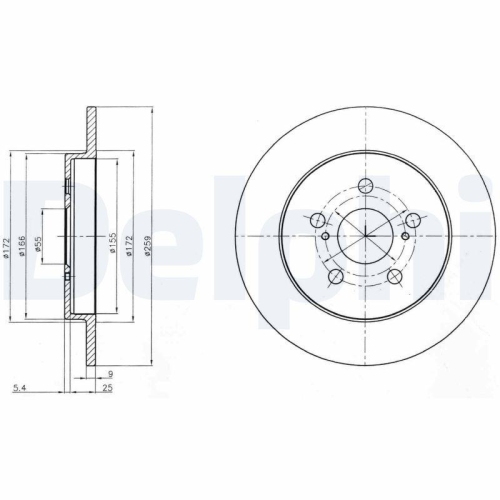 DELPHI Bremsscheibe BG4201C