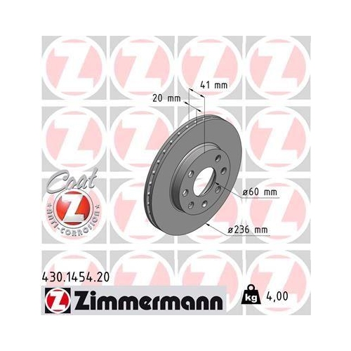 ZIMMERMANN Bremsscheibe COAT Z 430.1454.20
