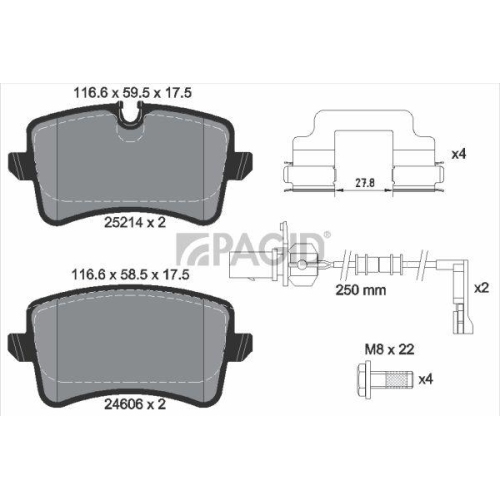 PAGID Bremsbelagsatz, Scheibenbremse T2091N