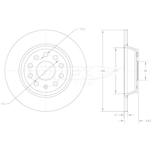 TOMEX Brakes Bremsscheibe TX 72-92