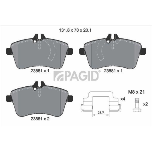 PAGID Bremsbelagsatz, Scheibenbremse T1348N