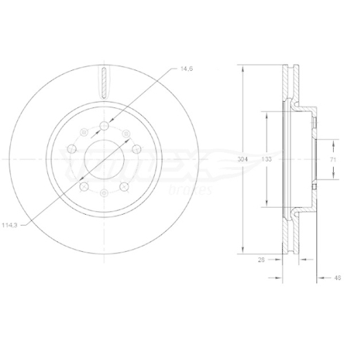 TOMEX Brakes Bremsscheibe TX 72-93