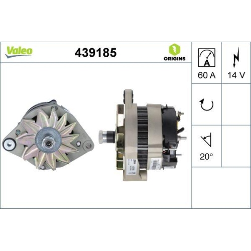 VALEO Generator VALEO ORIGINS NEW OE TECHNOLOGIE 439185