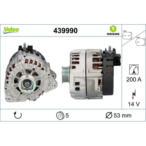 VALEO Generator VALEO ORIGINS NEW OE TECHNOLOGIE 439990
