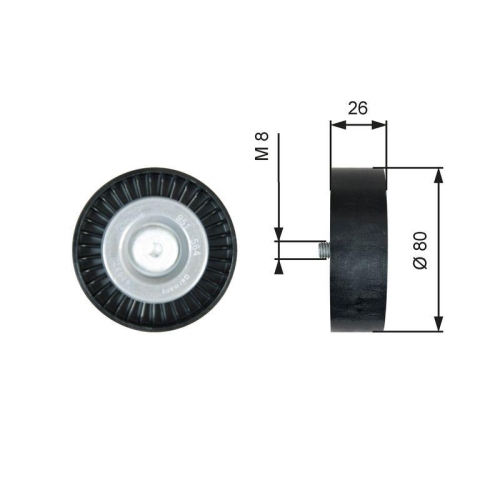 GATES Umlenk-/F&uuml;hrungsrolle, Keilrippenriemen DriveAlign&trade; T36367