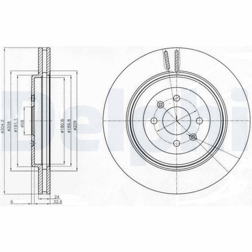 DELPHI Bremsscheibe BG3854