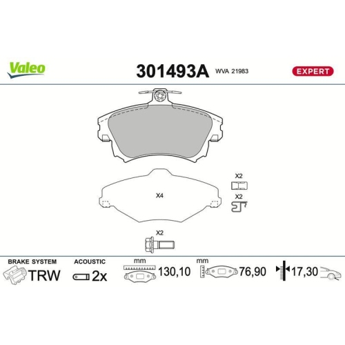 VALEO Bremsbelagsatz, Scheibenbremse EXPERT 301493A