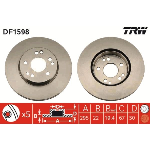 TRW Bremsscheibe DF1598