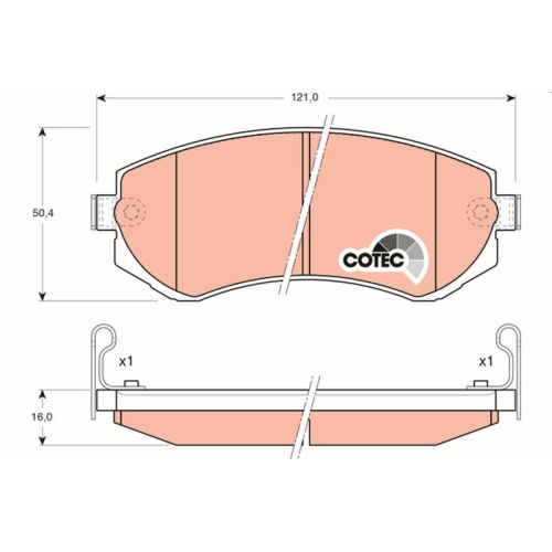 TRW Bremsbelagsatz, Scheibenbremse COTEC GDB3208