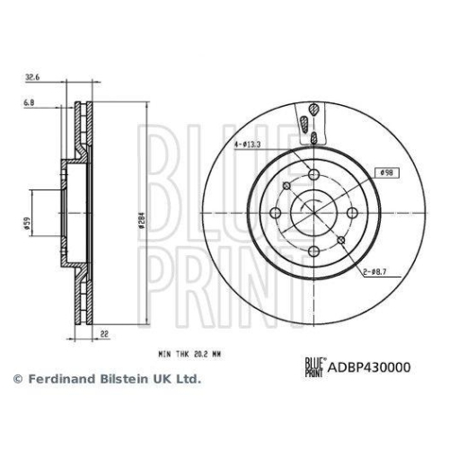 BLUE PRINT Bremsscheibe ADBP430000
