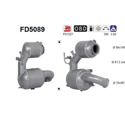 AS Ru&szlig;-/Partikelfilter, Abgasanlage FD5089