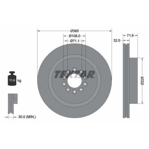 TEXTAR Bremsscheibe PRO 92223103