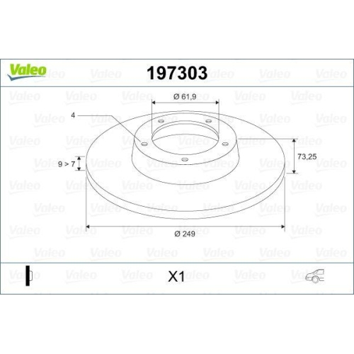 VALEO Bremsscheibe 197303