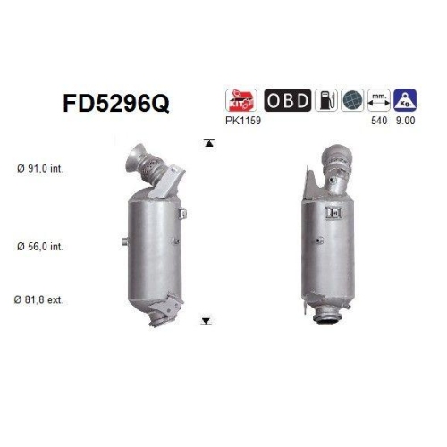 AS Ru&szlig;-/Partikelfilter, Abgasanlage FD5296Q