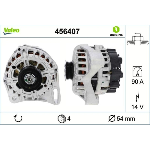 VALEO Generator VALEO ORIGINS - NEW O.E. TECHNOLOGIE 456407