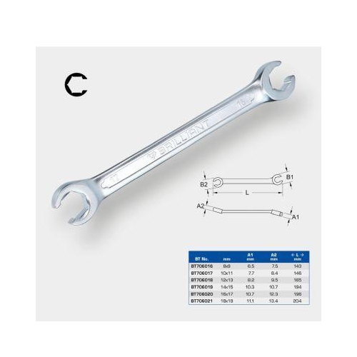 Leitungsschl&uuml;ssel 12 x 13 mm BRILLIANT TOOLS BT706018