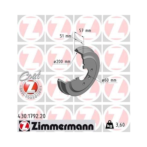 ZIMMERMANN Bremstrommel COAT Z 430.1792.20