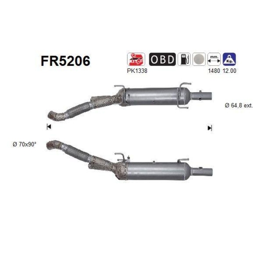 AS Ru&szlig;-/Partikelfilter, Abgasanlage FR5206