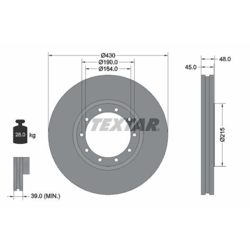 TEXTAR Bremsscheibe 93193500