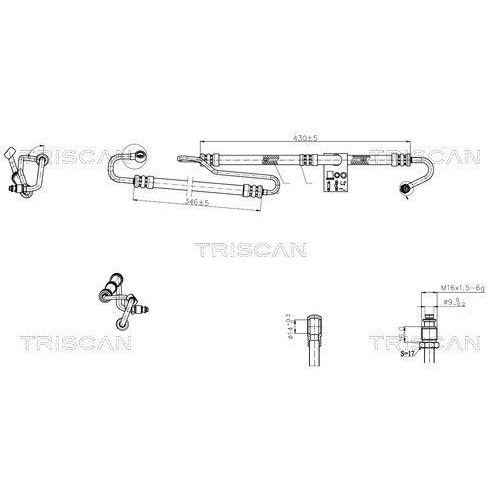 TRISCAN Hydraulikschlauch, Lenkung 8516 11012